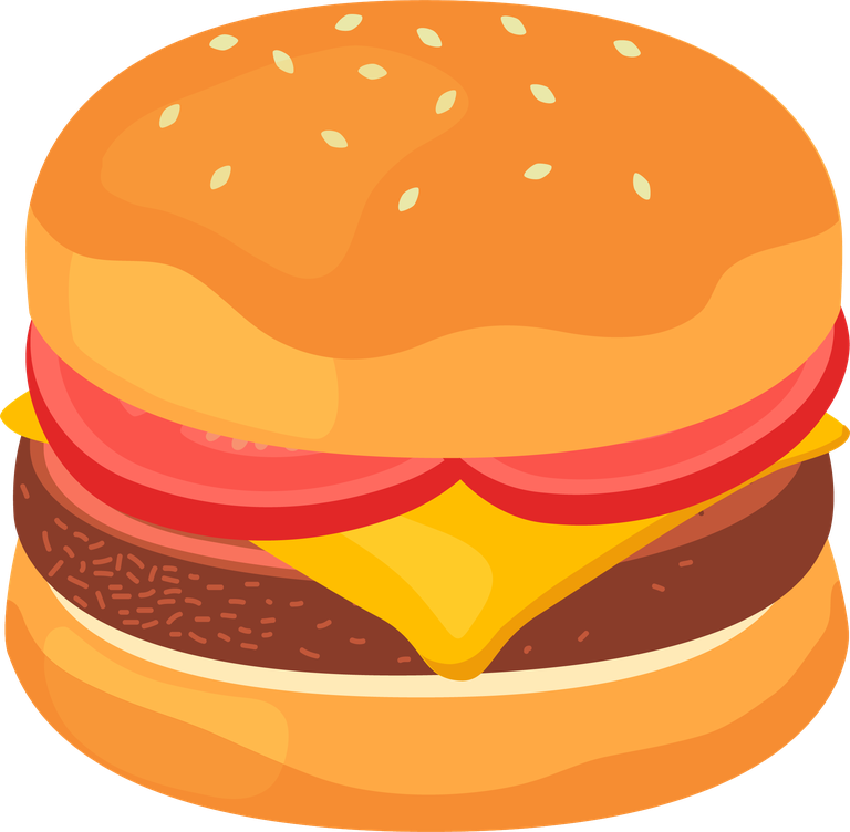 burger ingredients bun, cheese, roasted egg, pickle, sliced tomato, onion