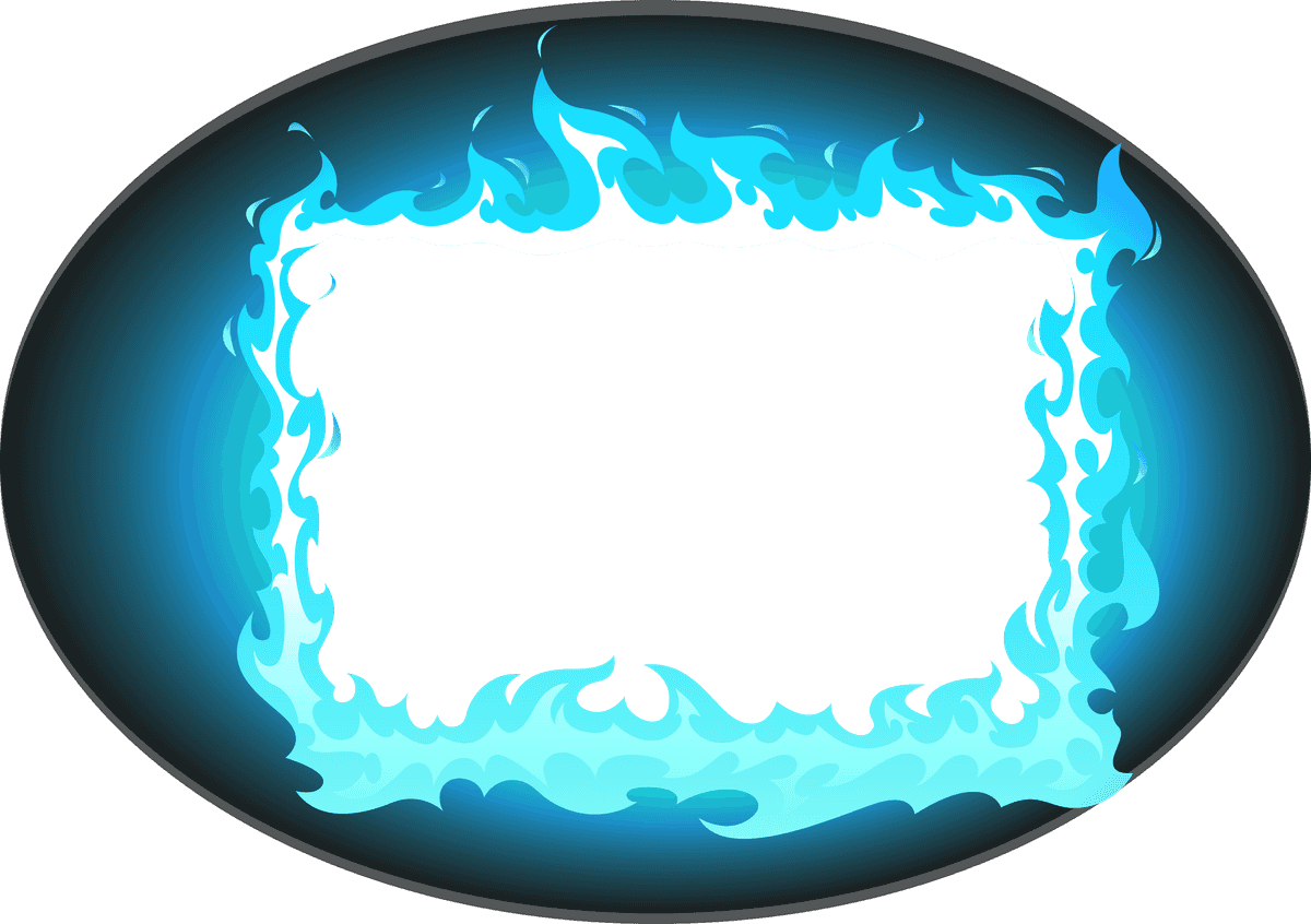 burning blue fire frames borders flame