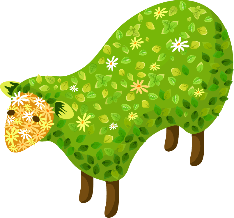 bushes trimmed animals isometric set topiary forms animals