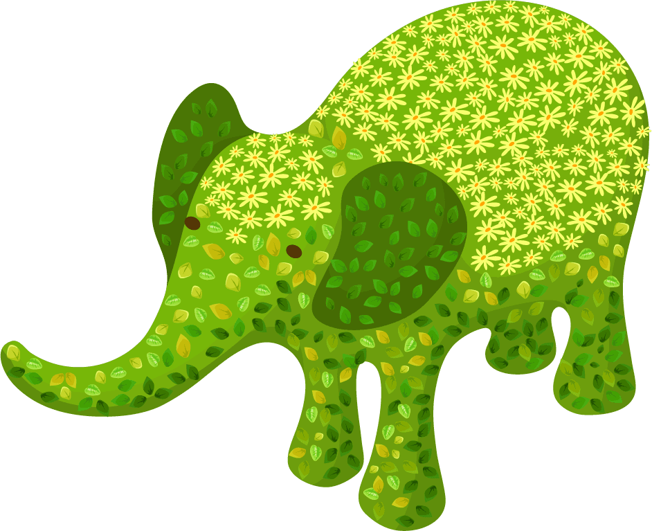bushes trimmed animals isometric set topiary forms animals