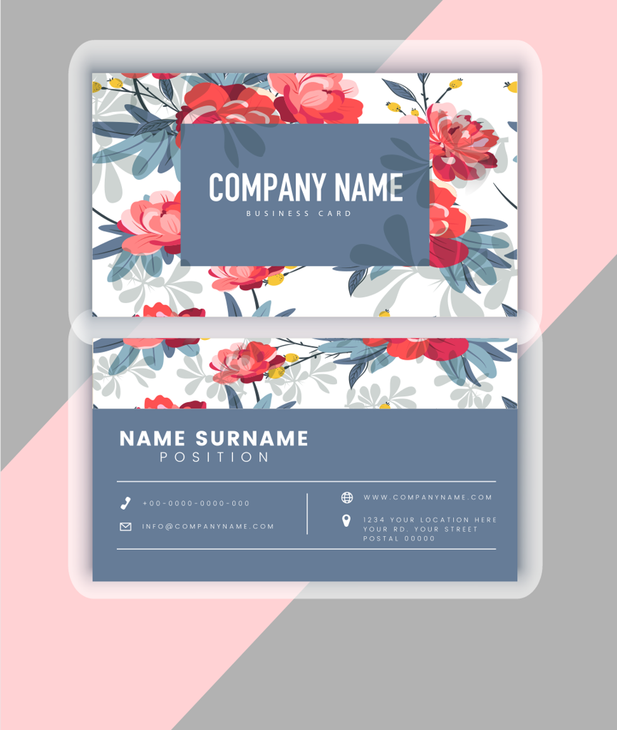 vibrant business card patterns textures with floral elements for professional branding