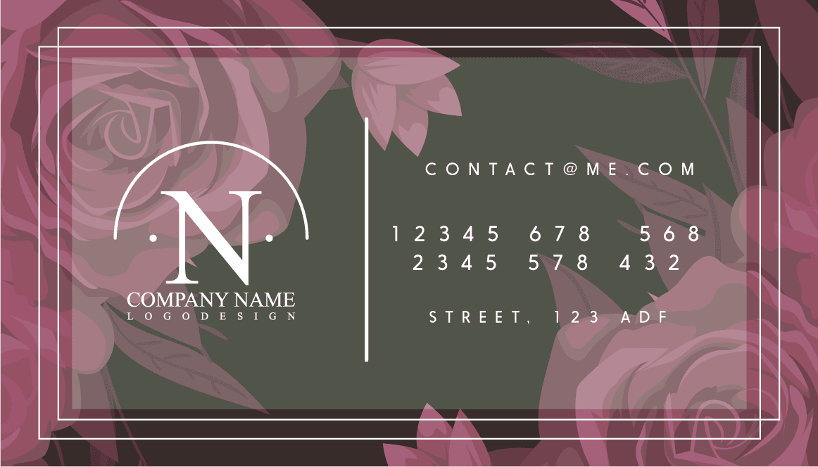 business card templates classic colored leaf floral decor