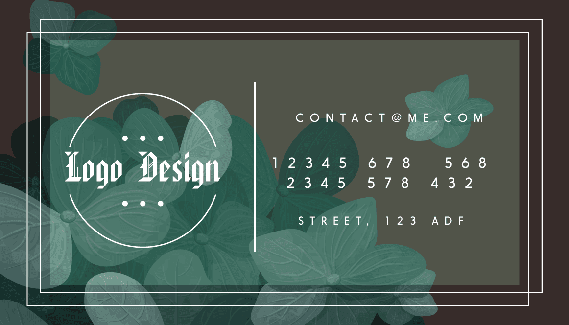 business card templates classic colored leaf floral decor