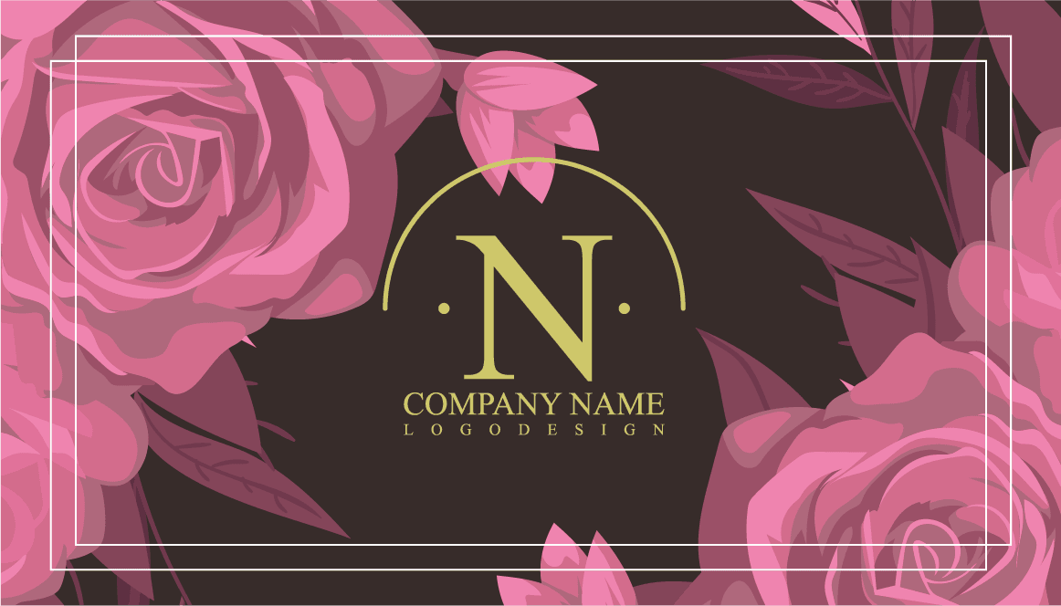 business card templates classic colored leaf floral decor