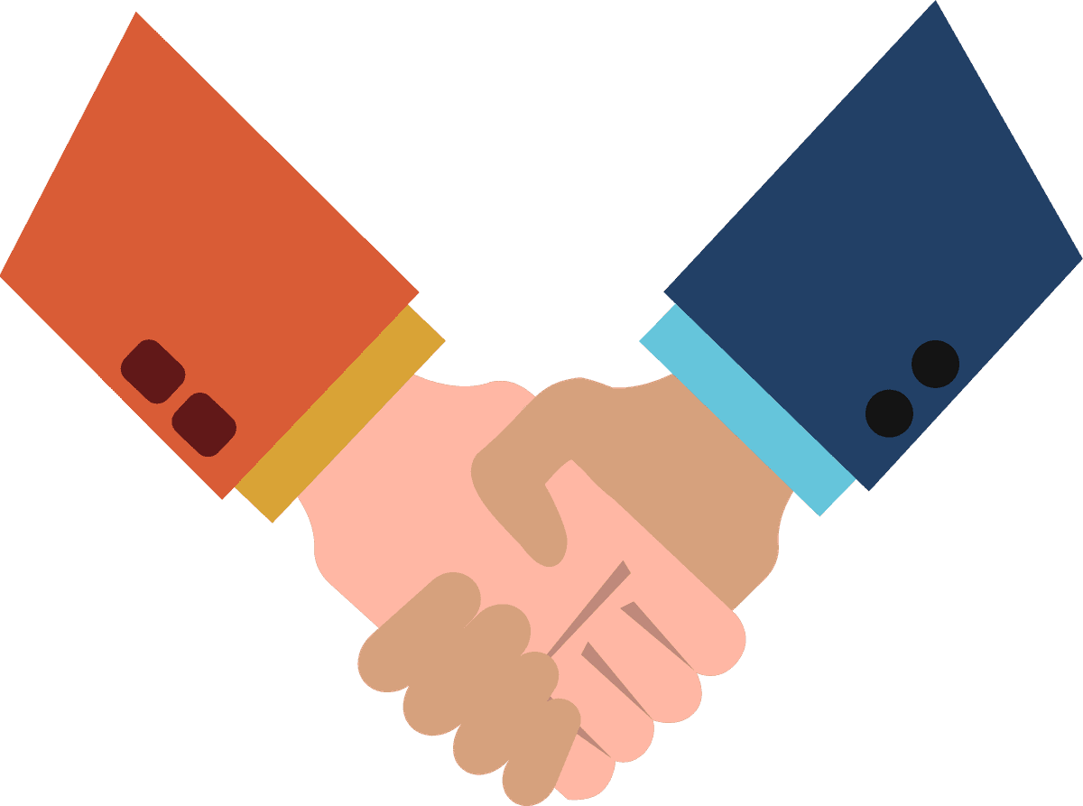 business hands icons flat for collaboration and partnership in modern workplaces