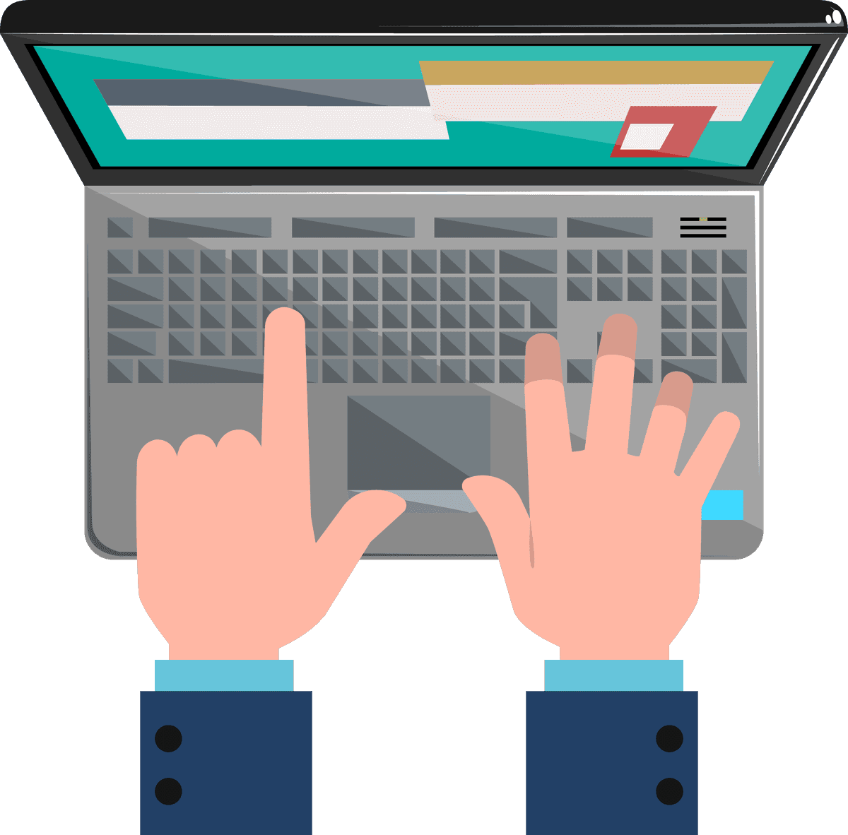 business hands icons flat for digital workplace and effective communication tools