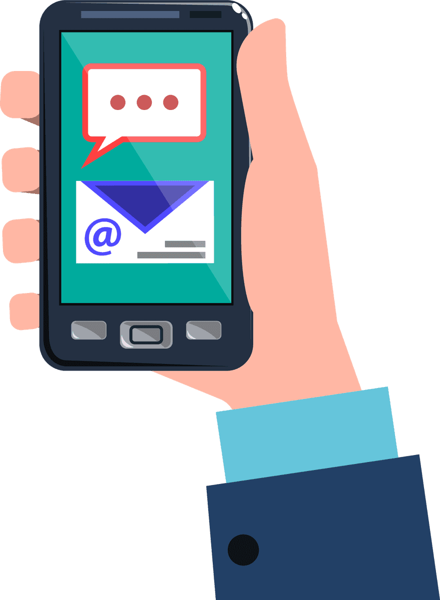 business hands icons flat for mobile communication and notification features