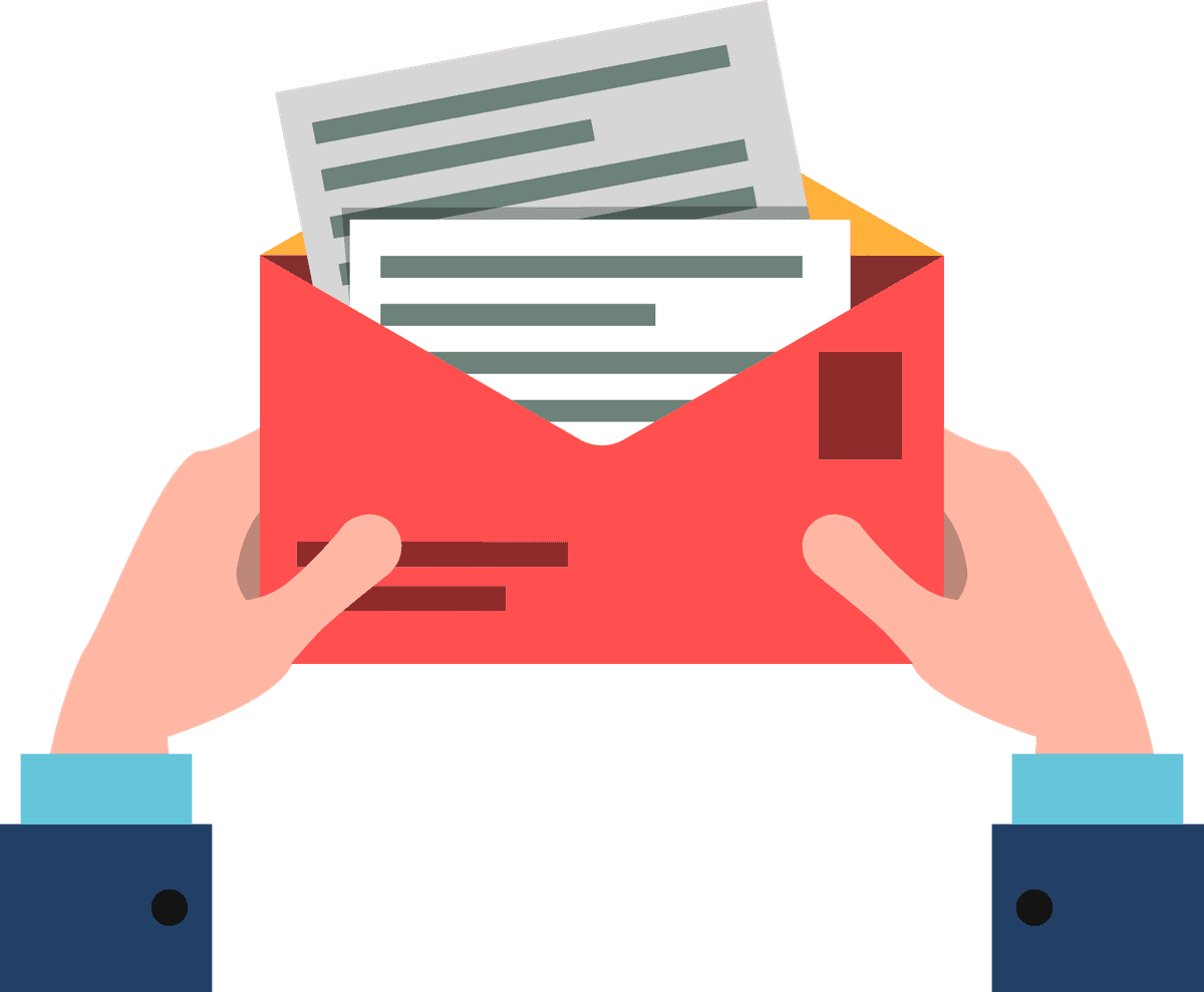 business hands icons flat style showcasing mail delivery and communication efficiency