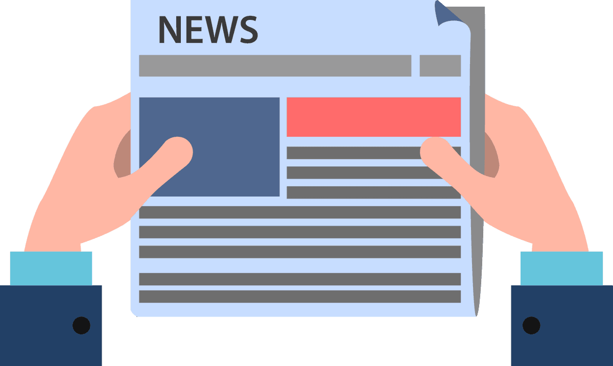 business hands icons flat holding a newspaper for news sharing and communication
