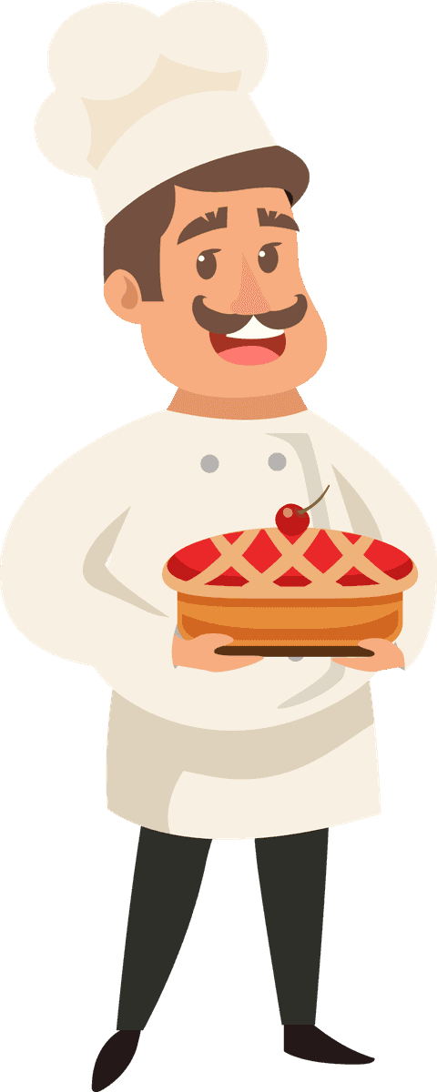 business hands icons flat style showcasing culinary skills and delicious desserts