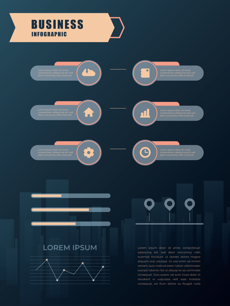 modern business infographic template with charts, diagrams, and visual data insights for presentations and reports