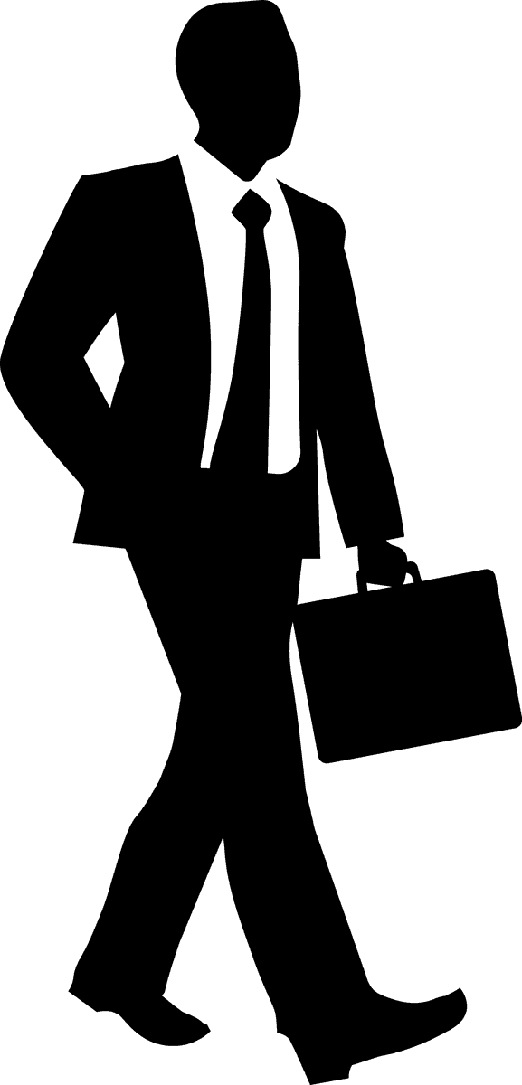 business man walk silhouette concept for modern corporate branding and presentations