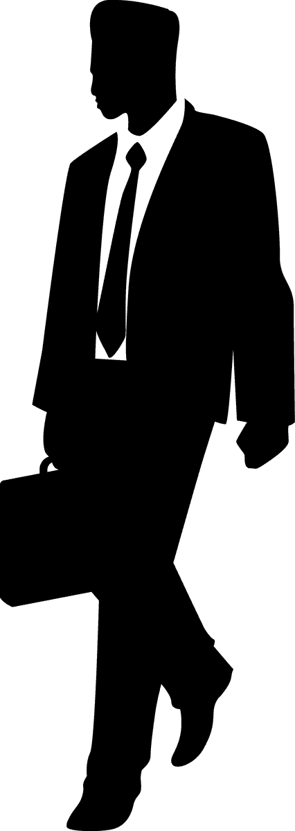 business man walk silhouette concept for modern professional communication and branding