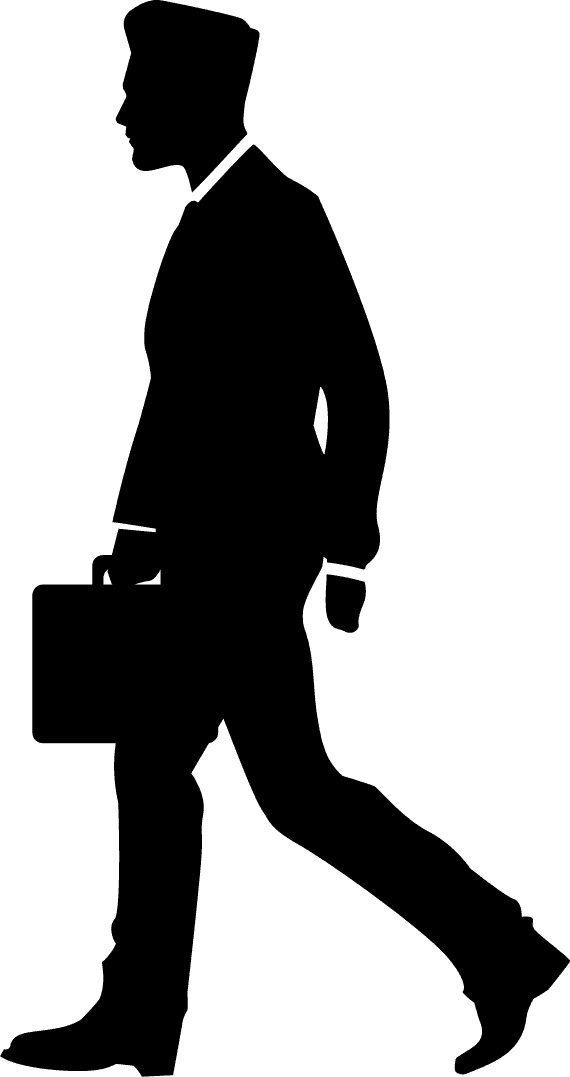 business man walk shilouette concept
