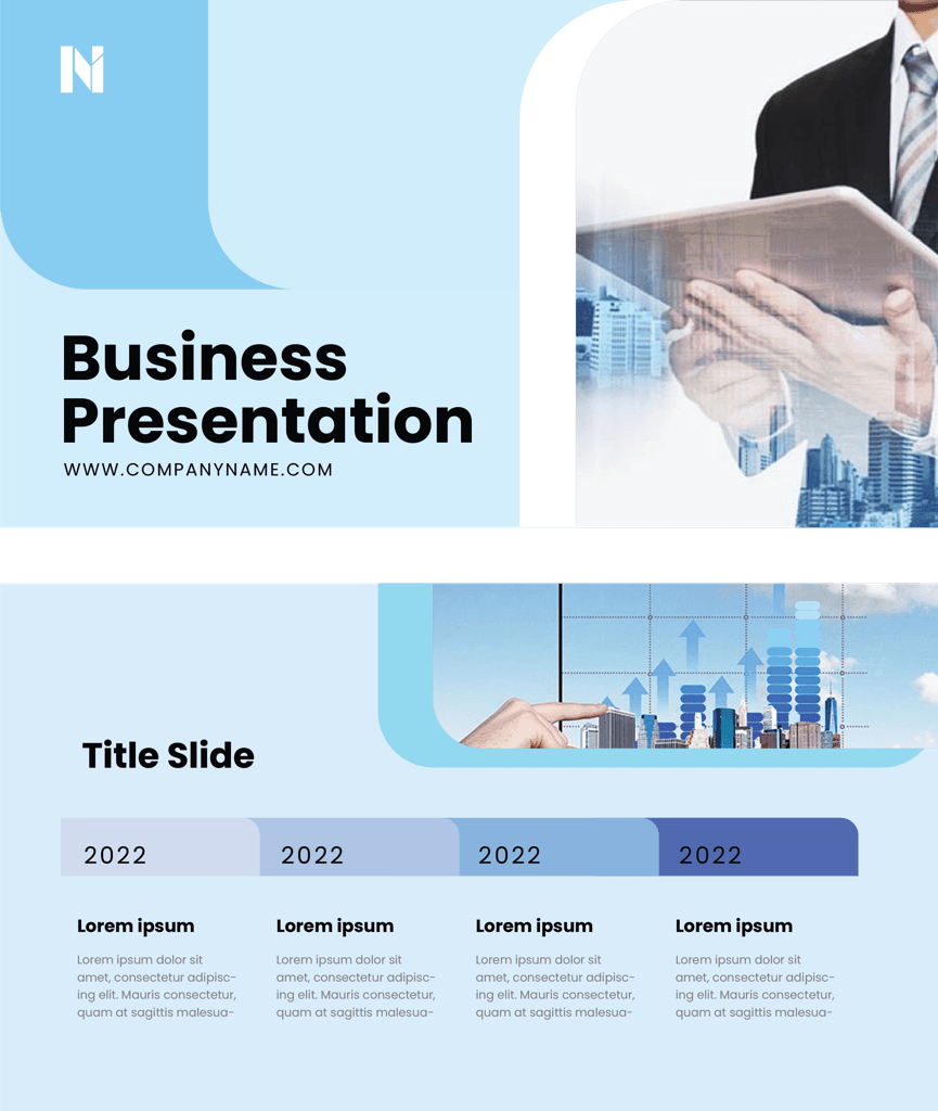 business presentation slides with photo patterns and texture