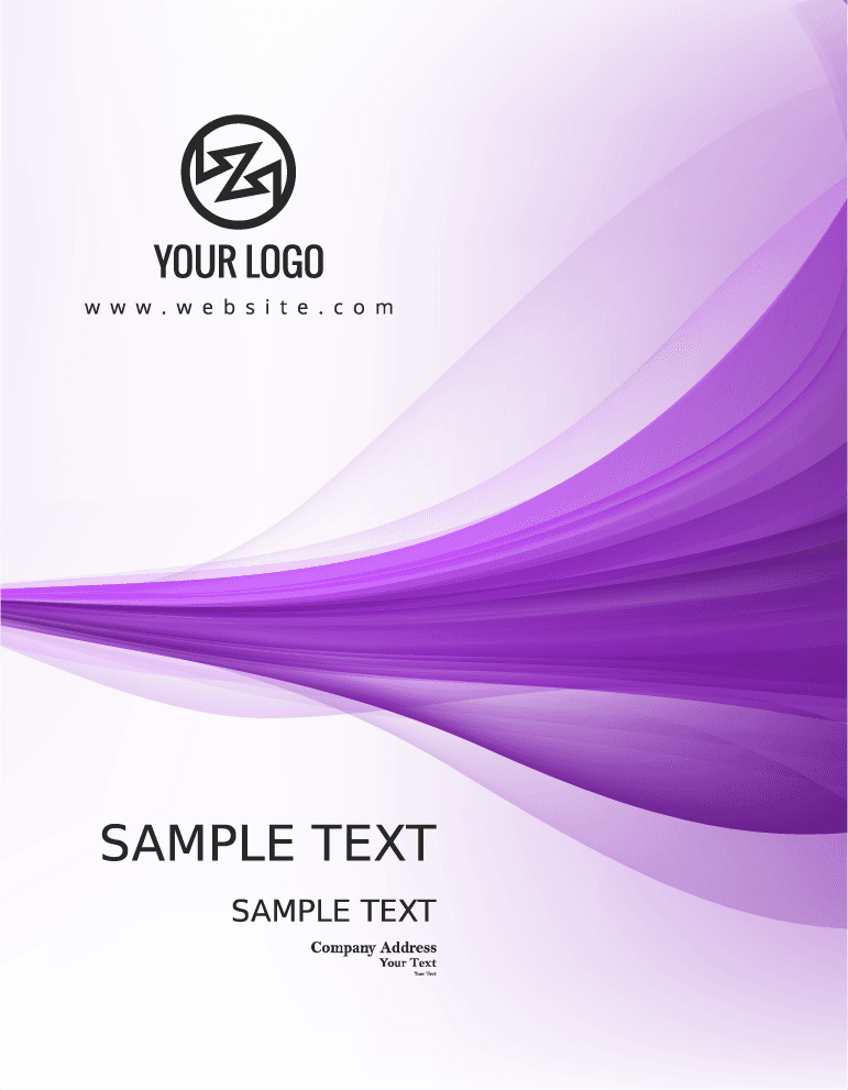 business stationery set with purple waves