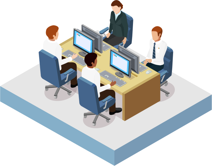 Business education coaching and meeting isometric