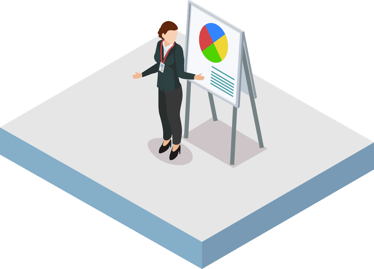 Business education coaching and meeting isometric