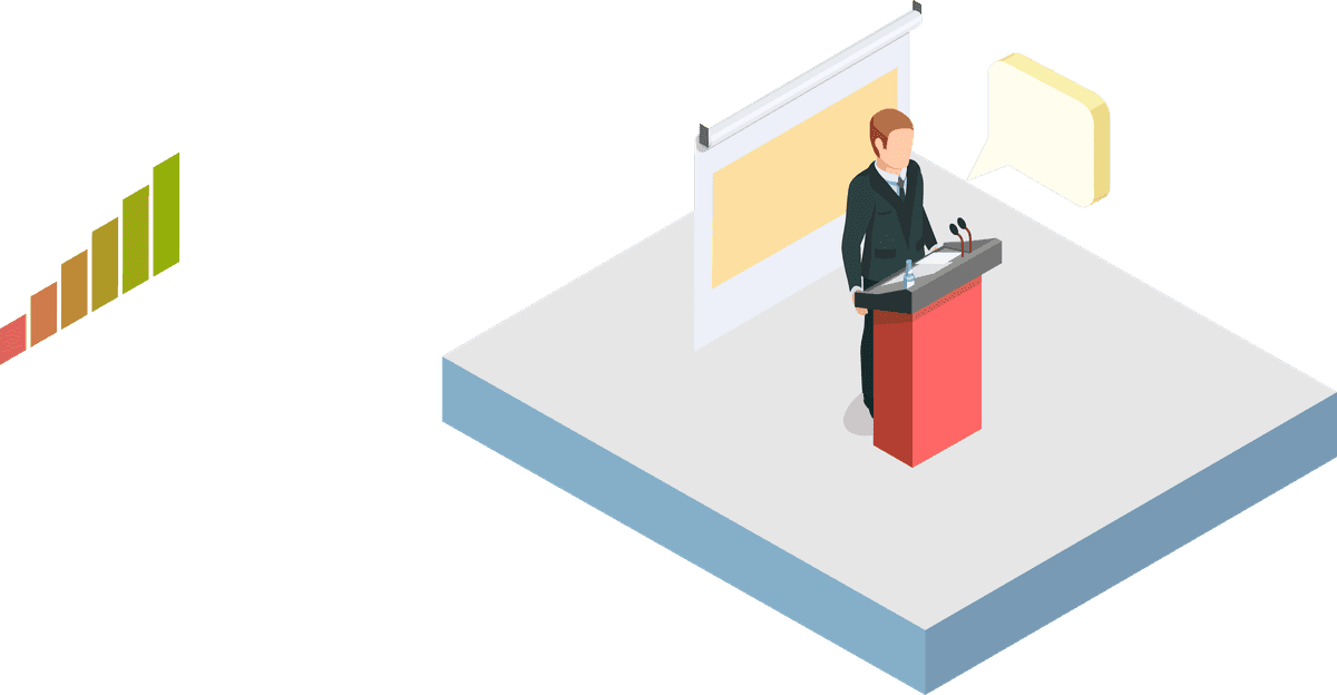 Business education coaching and meeting isometric