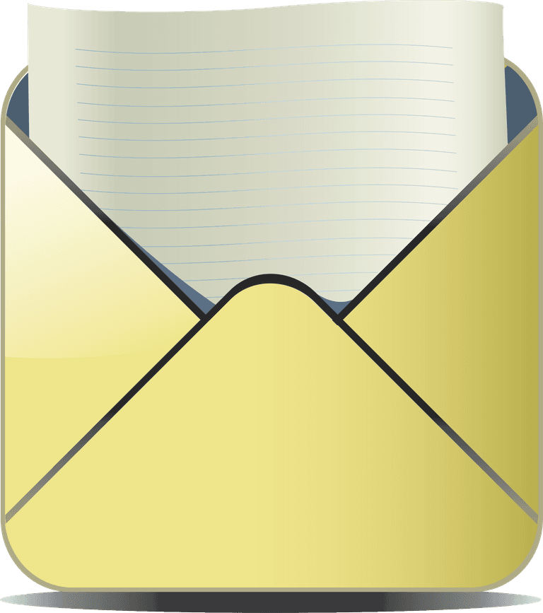 business web icons vector featuring a yellow envelope for email communication and marketing