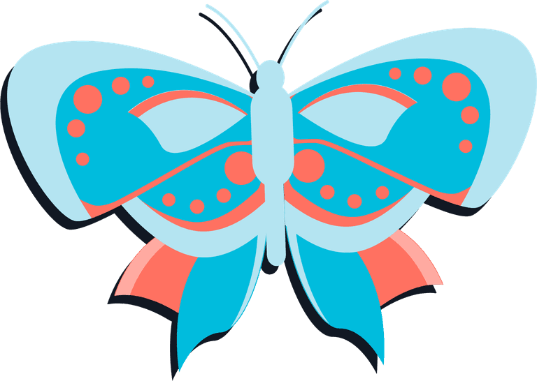 butterfly icons collection colorful flat desig