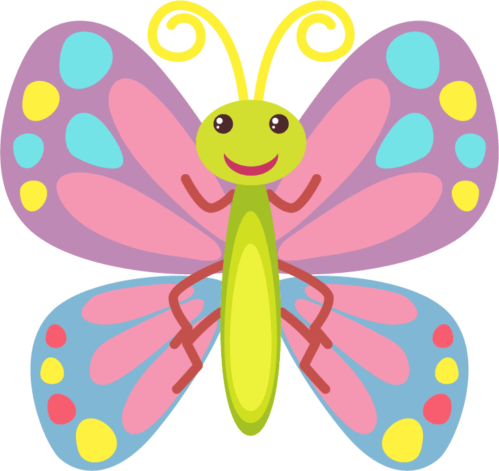 colorful butterfly set insect character for children’s educational activities and storytelling