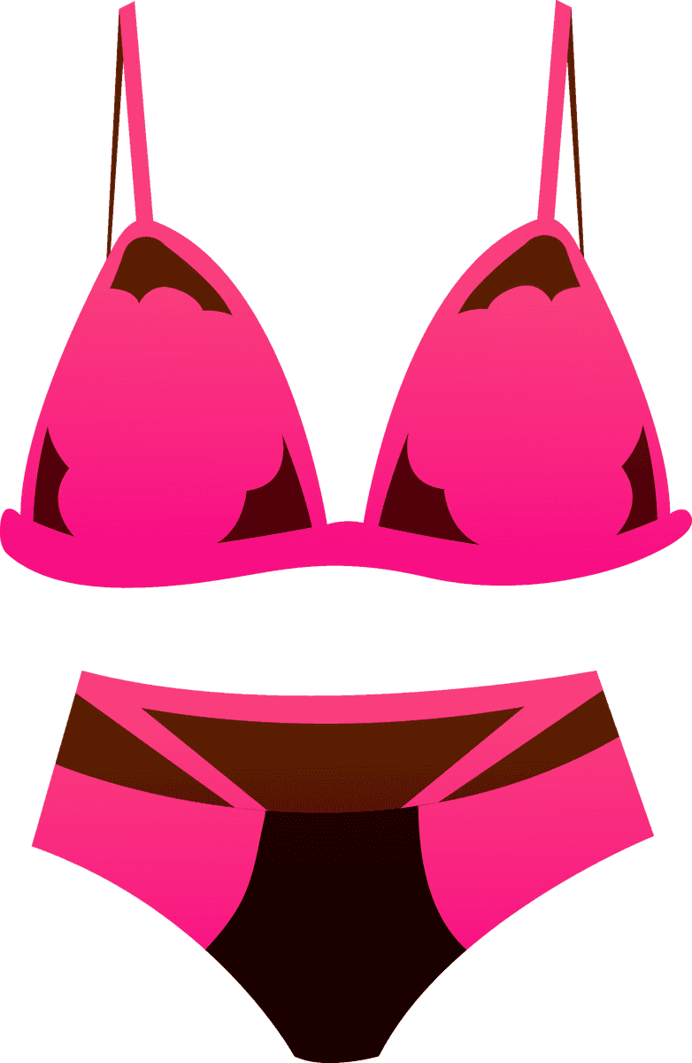 bvd lingerie store element illustration showcasing vibrant pink and brown intimate apparel set