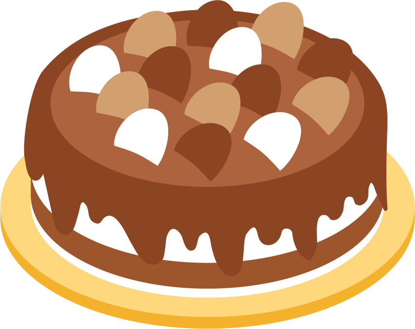 cake fast food isometric illustration of a delicious chocolate dessert with toppings