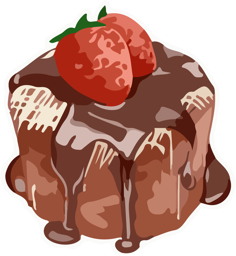 cake pour chocolate sauce food art vector