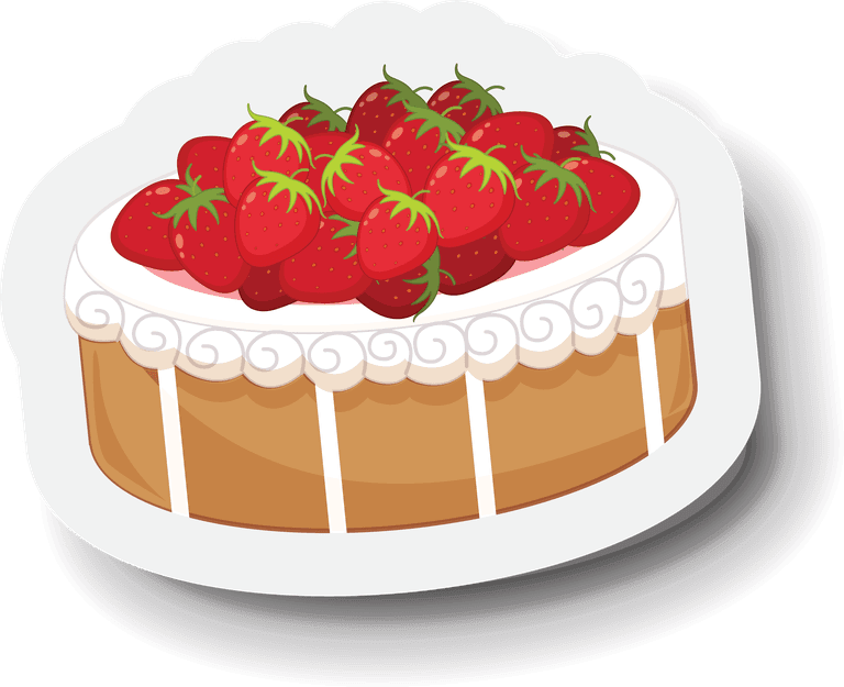 cake set dessert fruit sticker for delicious celebrations and sweet party themes