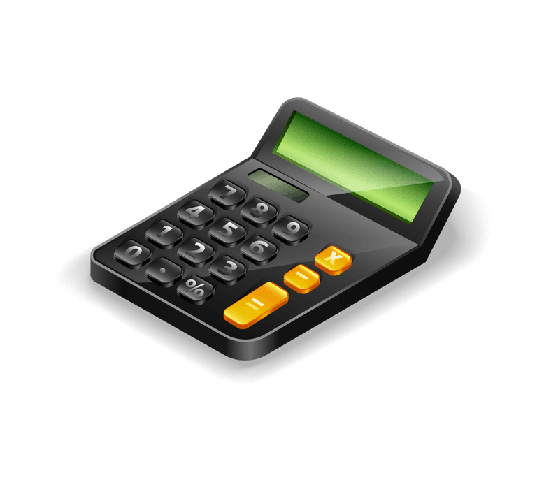 calculator science realistic icons set
