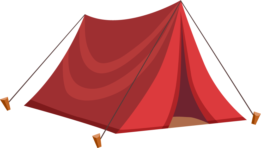 camp camping scouting elements set with colorful tent and outdoor tools for adventures