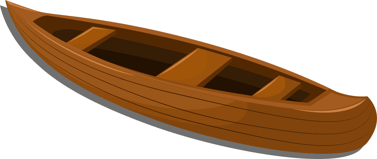 camping elements exploration objects sketch featuring a classic wooden boat for outdoor adventures