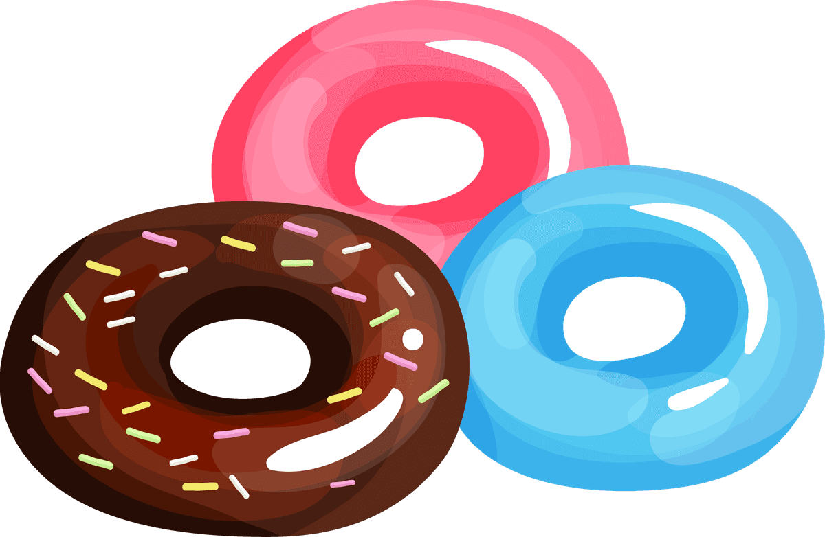 candy sweets desserts element set featuring colorful donuts for festive celebrations and parties