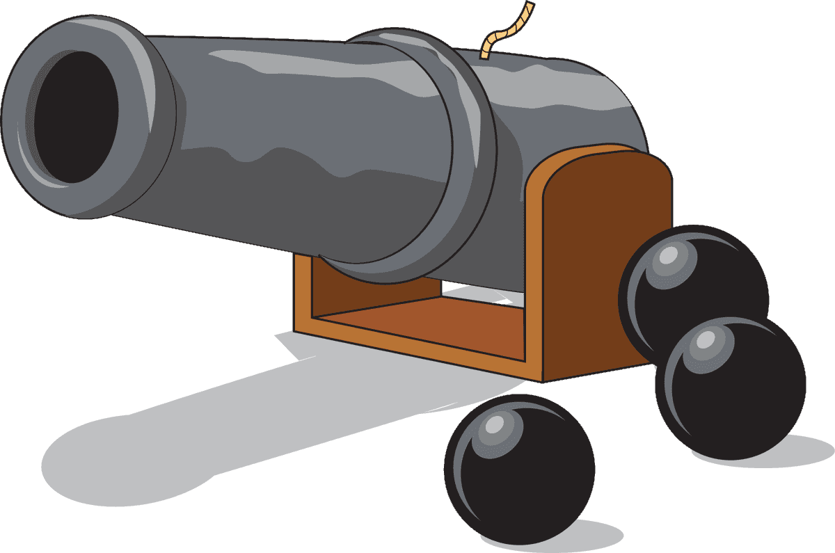 cannon pirate treasure series vector featuring a playful cannon with cannonballs for themed projects