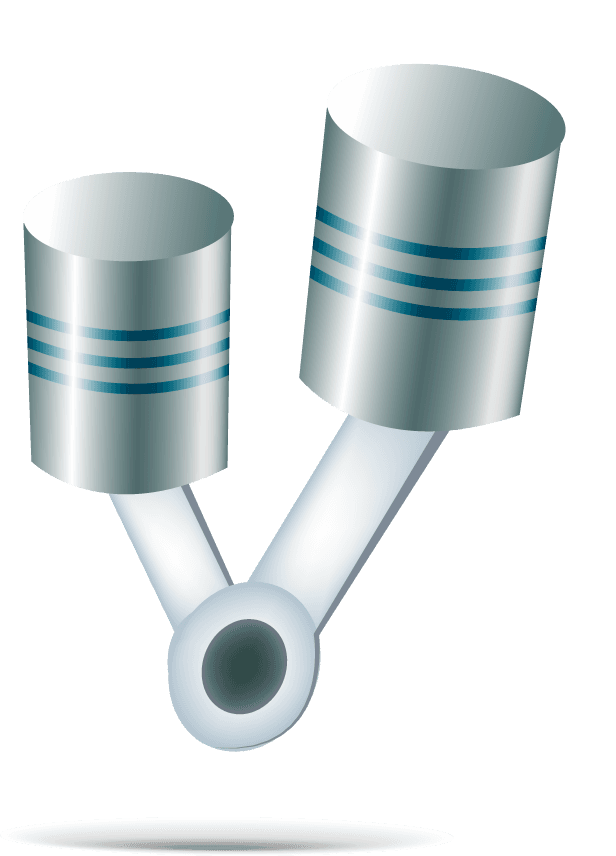 detailed car engine parts illustration showcasing pistons and connecting rods