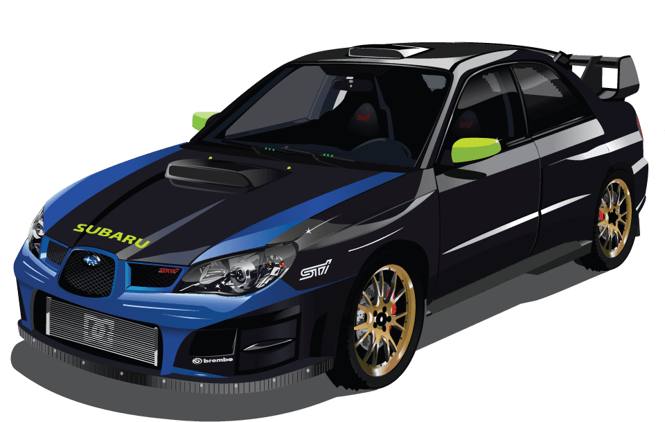 car free cars set: stylish and powerful subaru sports vehicle for racing enthusiasts