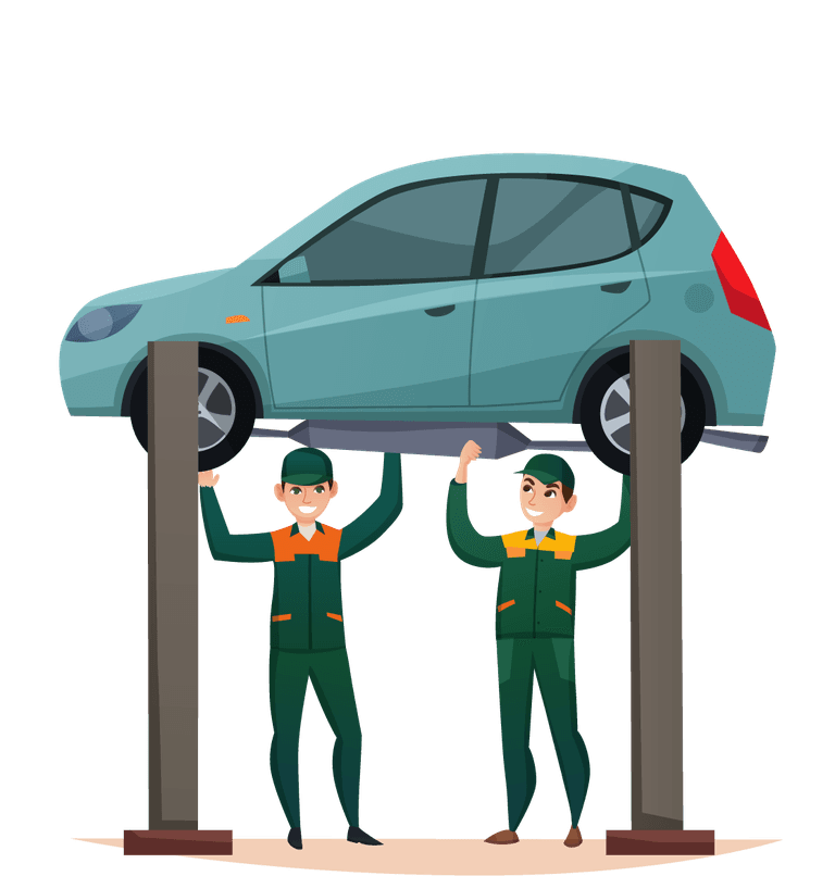 Car maintenance and service illustration