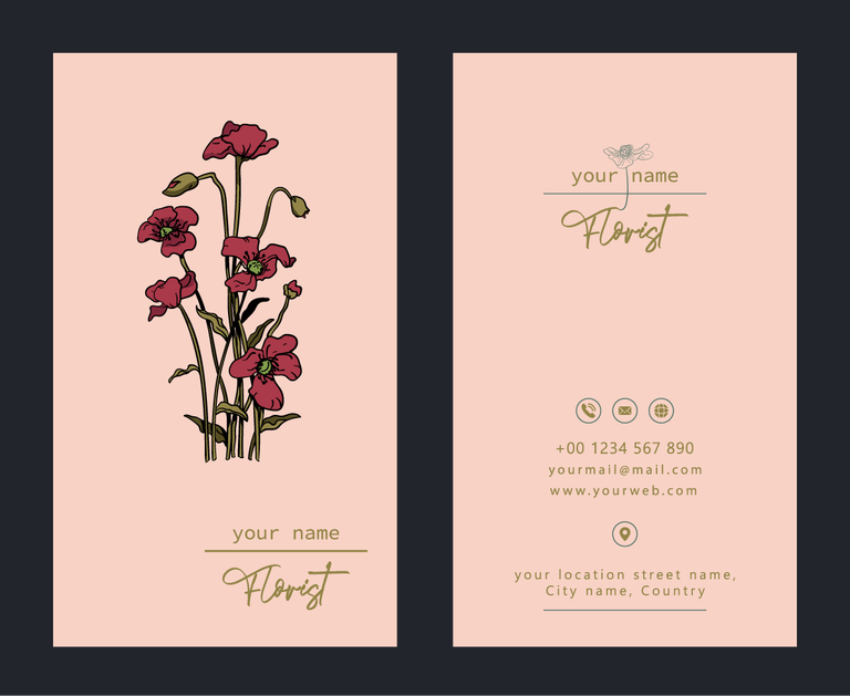 card business patterns and textures for florists with elegant floral illustrations