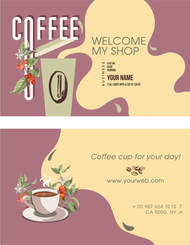 stylish card business patterns and textures featuring a coffee shop theme for branding