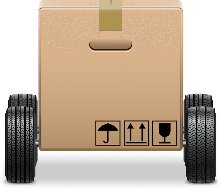cardboard box delivery service collection box package truck umbrela