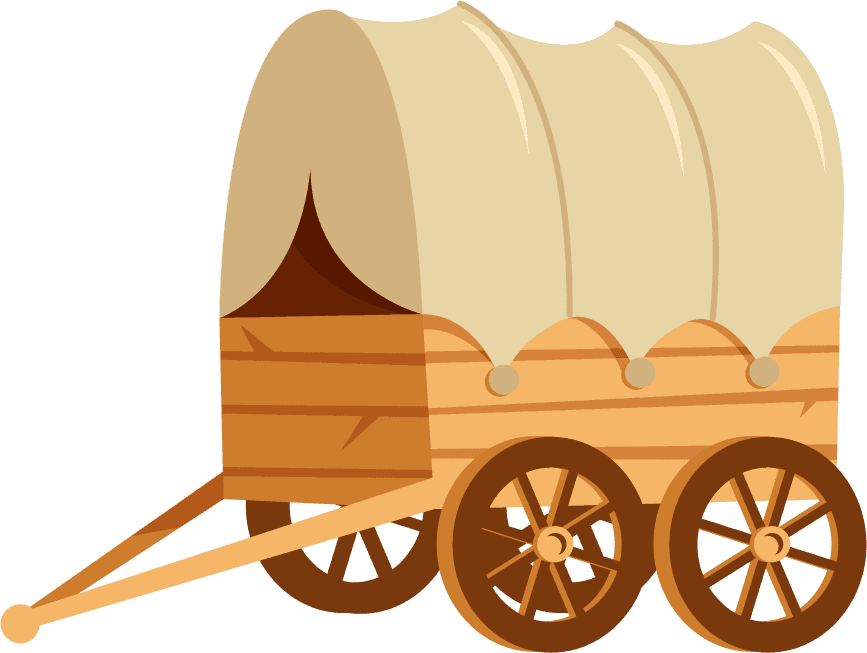 cargo carriage wild west elements retro objects cowboy sketch