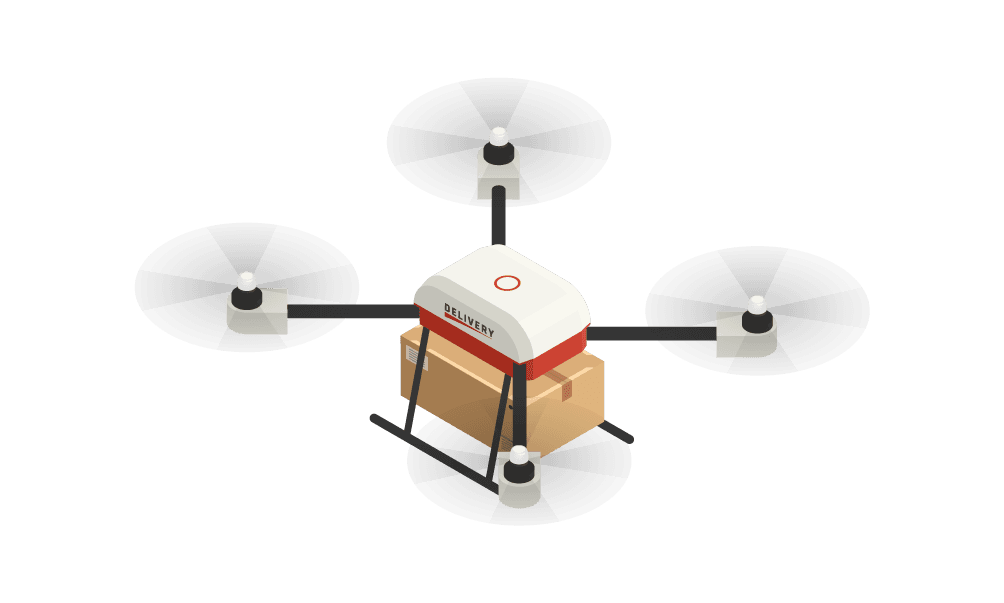 cargo transportation isometric icons logistic delivery by various vehicles drone technology