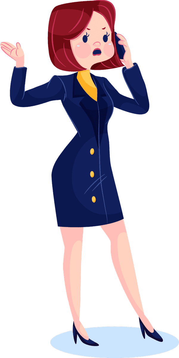 cartoon businesswoman different scenes showing professionalism and confidence in various outfits