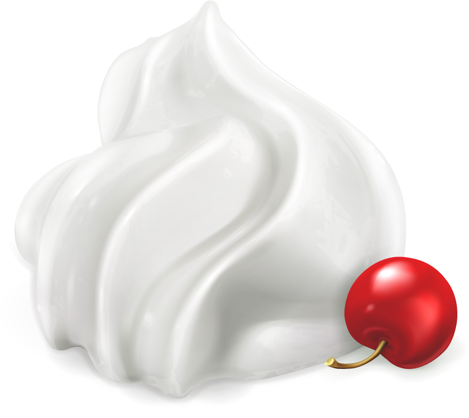 cartoon candy world material featuring a delightful whipped cream swirl with cherry