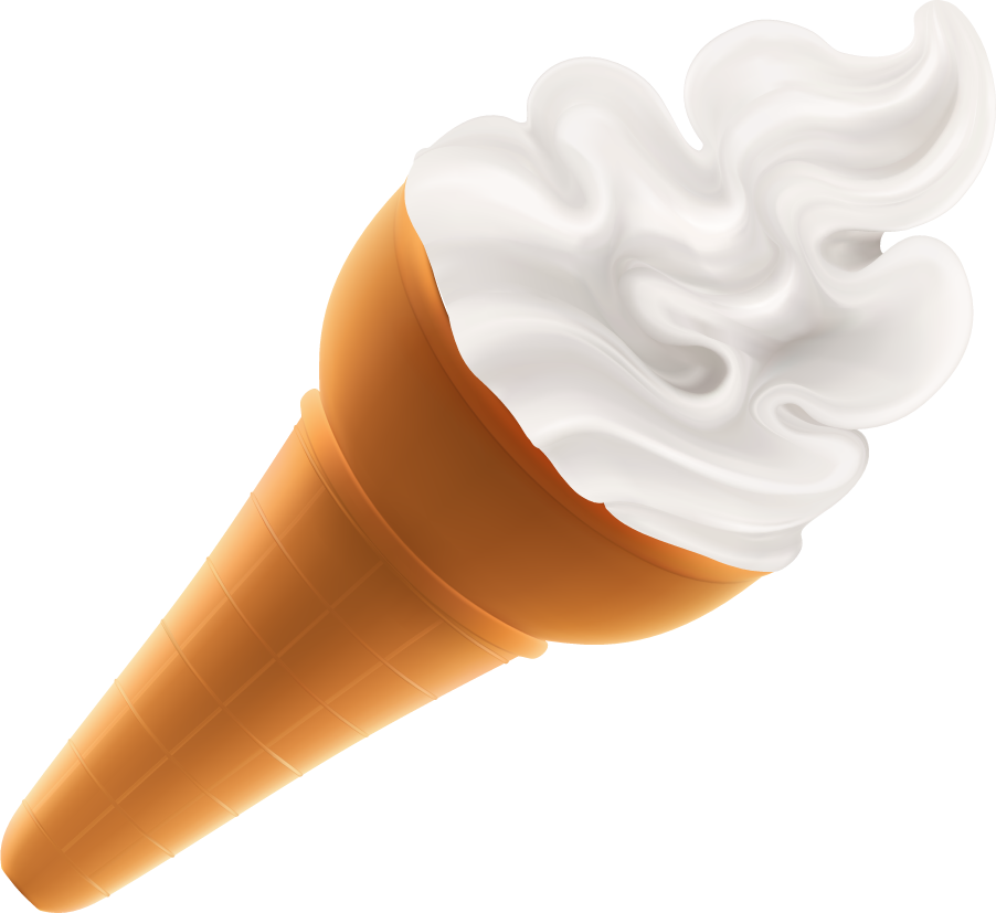 cartoon candy world material featuring whimsical ice cream cone with swirled topping