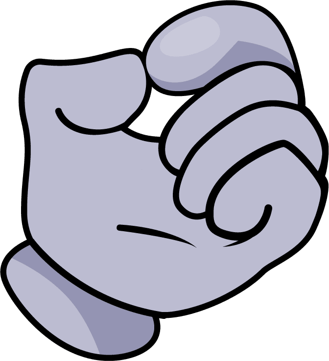cartoon character hands gestures set