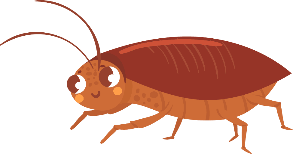 cartoon cockroach insect mascot
