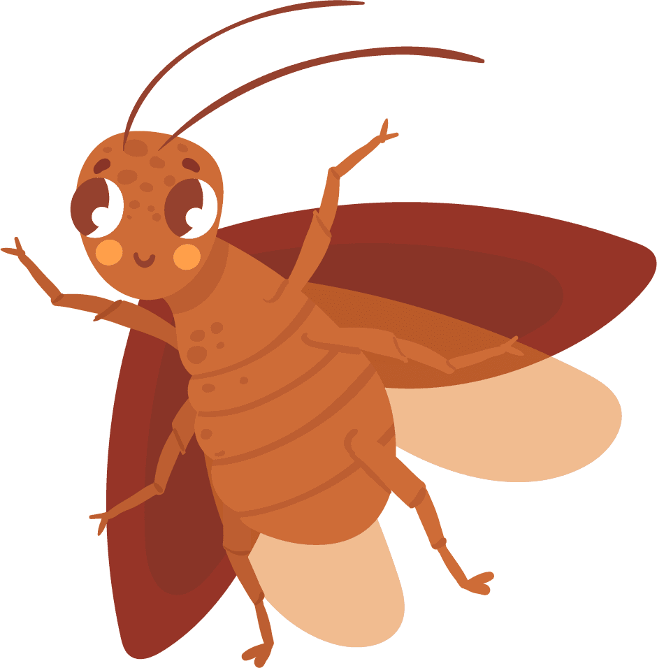 cartoon cockroach insect mascot