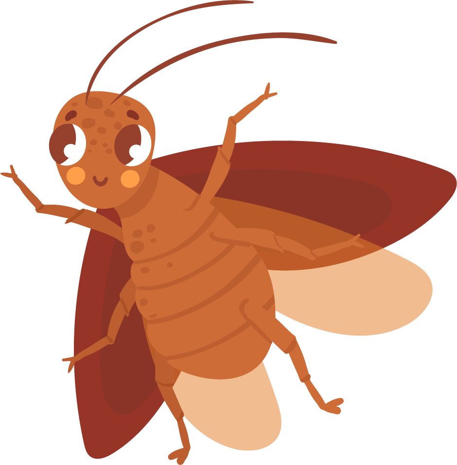 cartoon cockroach insect mascot